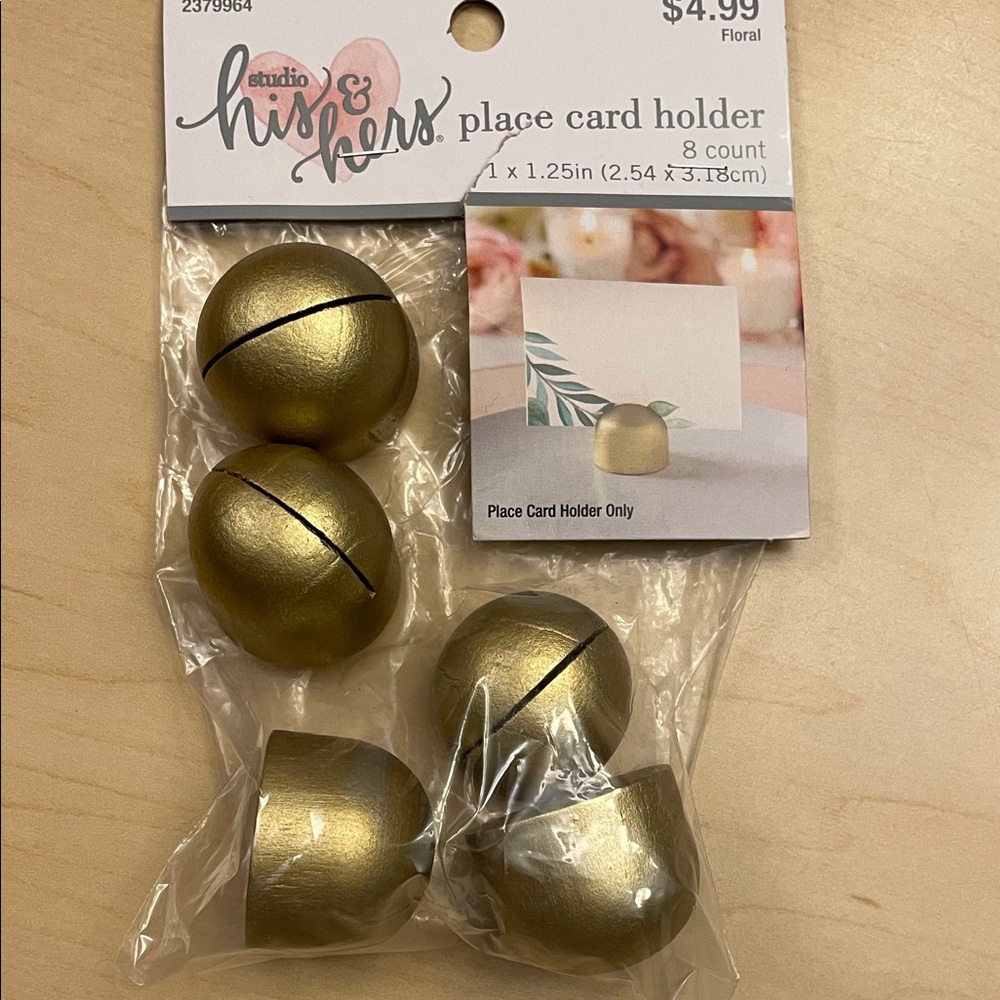 Studio His & Hers Gold Place Card Holders Set